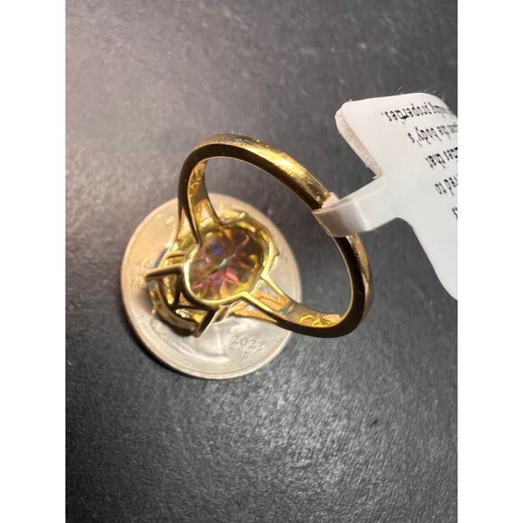 NEW Mystic Quartz ring in gold over sterling silver size 7 - Picture 8 of 16